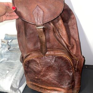 Vintage Brown Leather Backpack